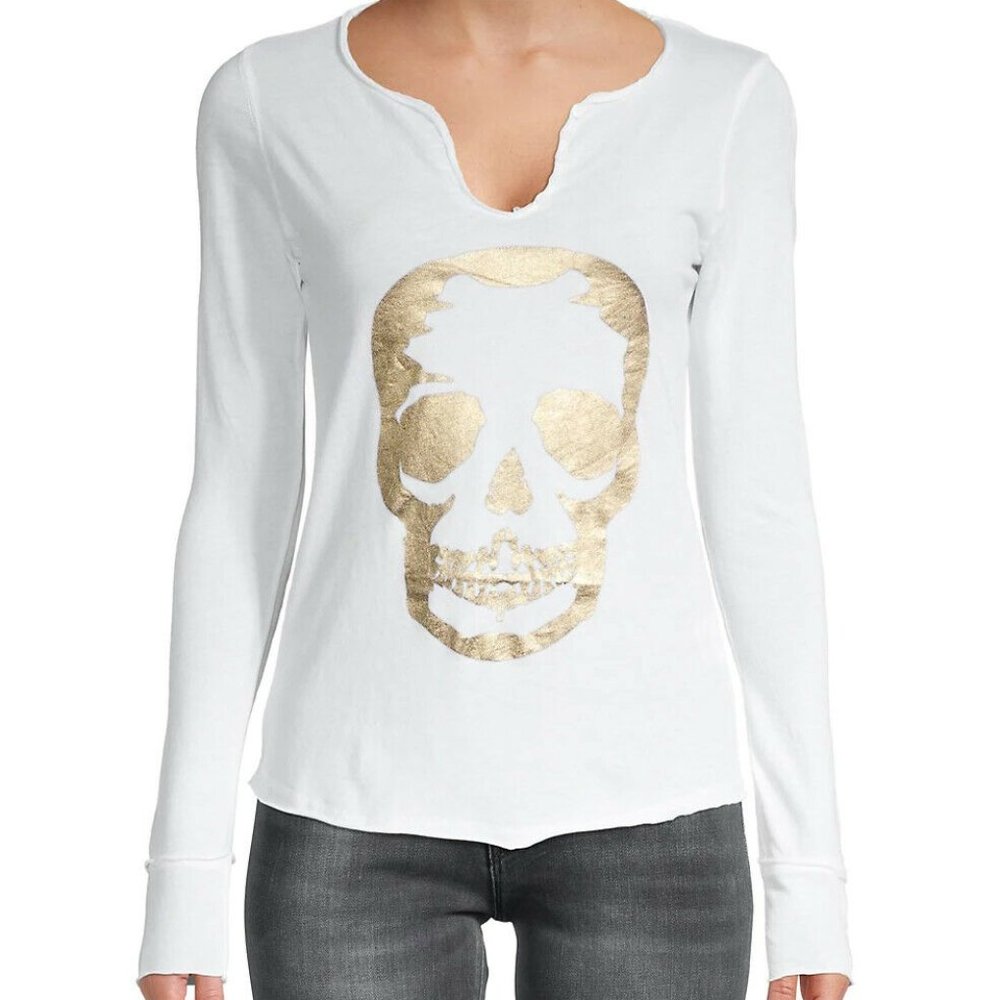 **SOLD** ZADIG & VOLTAIRE Skull Graphic Henley NWT